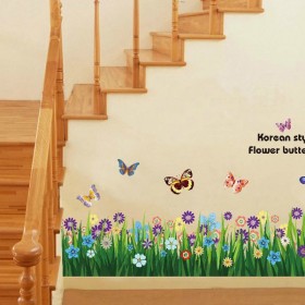 Butterfly & Flowers Wall Border